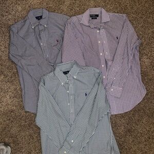 3 pack Polo Ralph Lauren Men's Checkered Button-Down Shirt